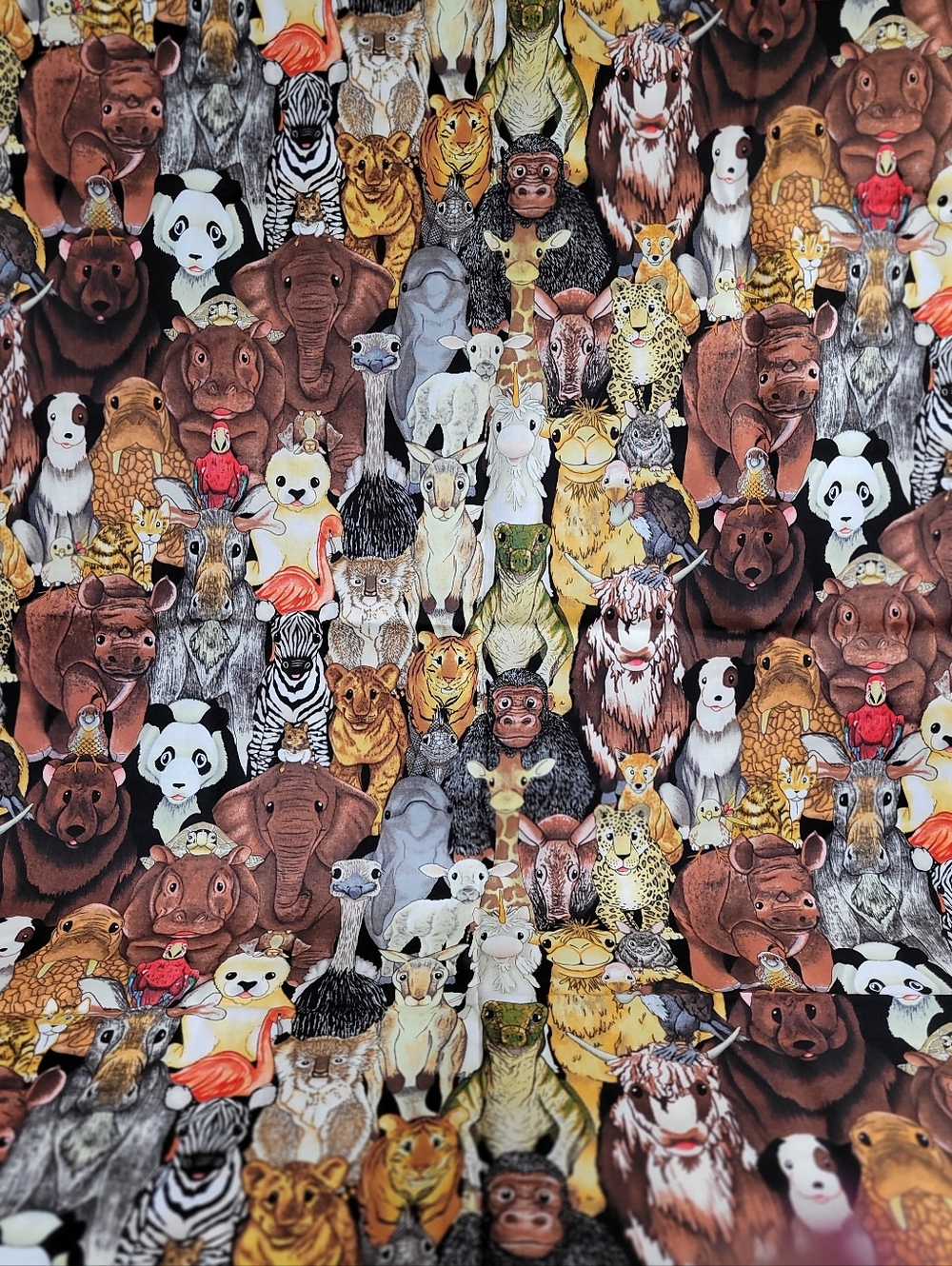 M.E. Hordyszynski Michael Miller "Mark's Menagerie" C1894 Fabric (0892)